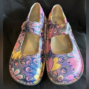 Algeria Paloma Peacock Colorful Mary Jane Shoes 37 us 7-7.5